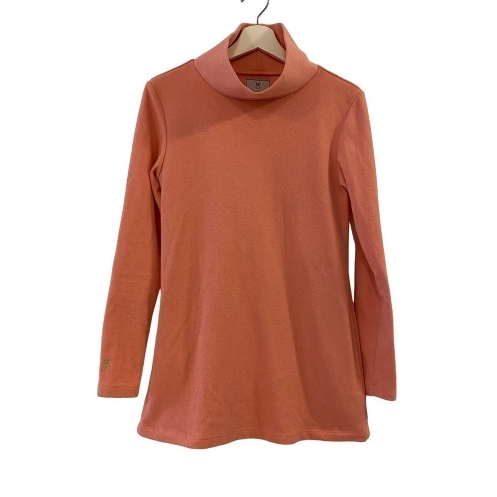 Dudley Stephens Cobble Hill Turtleneck in Pink Terry Fleece Women’s Size Small